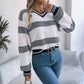 Faithlynn V Neck Striped Loose Fit Sweater - 3 Colors