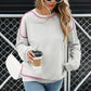 Fantasia Contrast Trim Oversize Sweatshirt