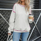 Fantasia Contrast Trim Oversize Sweatshirt