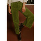 Ferryn Vineyard Green Corduroy Solid Color High Waist Wide Leg Pants