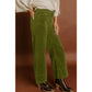 Ferryn Vineyard Green Corduroy Solid Color High Waist Wide Leg Pants