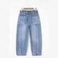 Fionie Myosotis Large Patch Pocket Drawstring Paperbag Waist Barrel Jeans