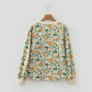 RTS Floral Print Button Notched V Neck Long Sleeve Top