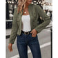 Florella Green Faux Suede Double Breasted Jacket