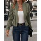 Florella Green Faux Suede Double Breasted Jacket