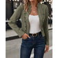 Florella Green Faux Suede Double Breasted Jacket