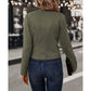 Florella Green Faux Suede Double Breasted Jacket