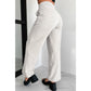 Florita Light Grey Cross-Waist Wide Leg Lounge Pants