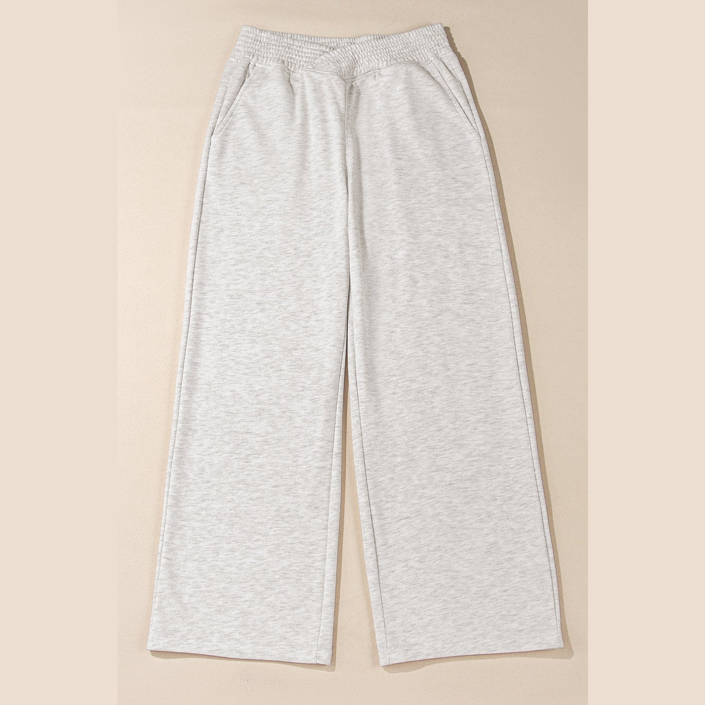 Florita Light Grey Cross-Waist Wide Leg Lounge Pants