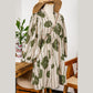 RTS Moraga Guacamole Green Floral Striped Print Contrast Piping Puff Sleeve Dress