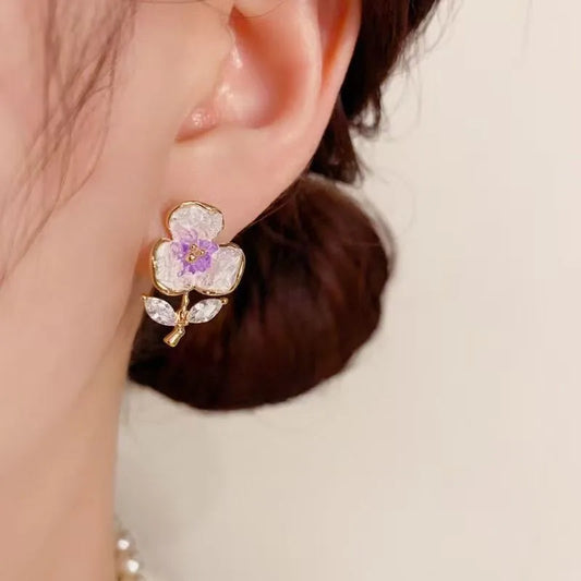 Flower Stud Earrings - 2 Colors