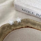 Double Flower Silver Stud Earrings