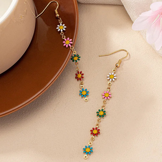 Multicolor Flower Dangle Earrings