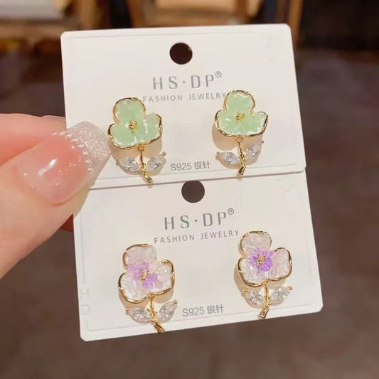 Flower Stud Earrings - 2 Colors