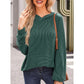 Fluerette Dark Green Textured Hoodie with Kangaroo Pouch