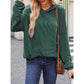 Fluerette Dark Green Textured Hoodie with Kangaroo Pouch