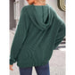 Fluerette Dark Green Textured Hoodie with Kangaroo Pouch