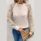 Francene Lace Patchwork Long Sleeve Round Neck Top