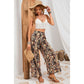 Francene Black Floral Print High Waist Wide Leg Pants