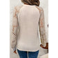 Francene Lace Patchwork Long Sleeve Round Neck Top