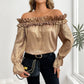 Freja Gold Ruffled Off Shoulder Blouse