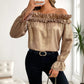 Freja Gold Ruffled Off Shoulder Blouse