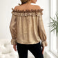Freja Gold Ruffled Off Shoulder Blouse