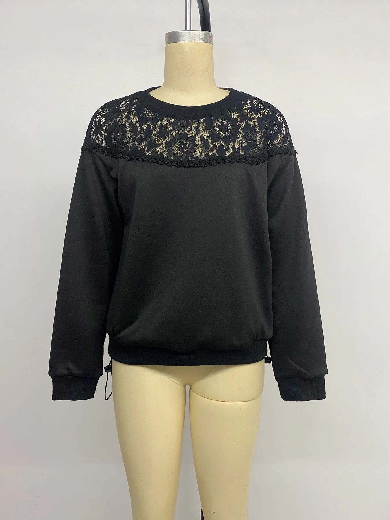 Georgina Black Lace Panel Top