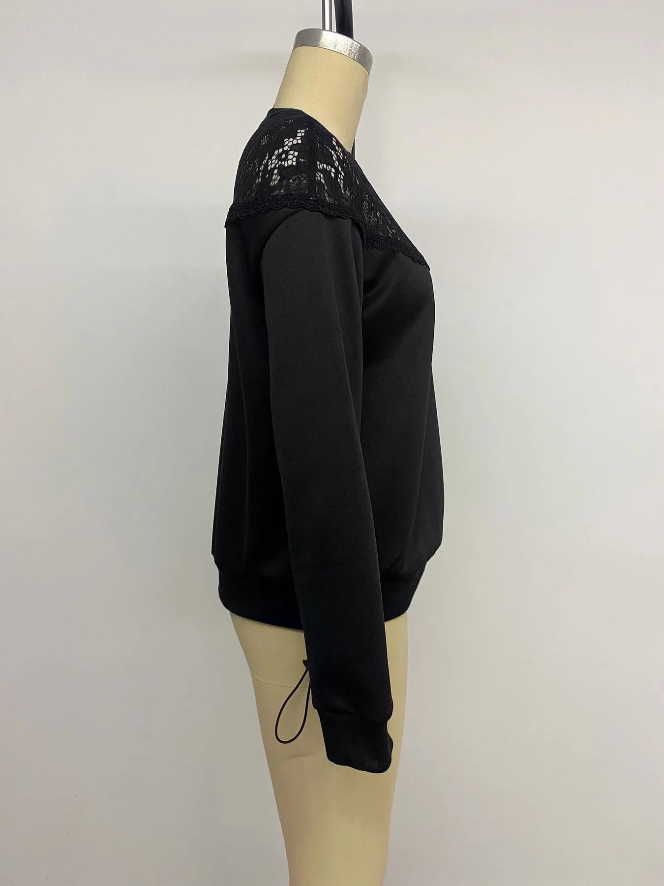 Georgina Black Lace Panel Top