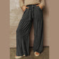 Gabby Black Mineral Wash Tiered Wide Leg Patchwork Drawstring Pants