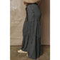 Gabby Black Mineral Wash Tiered Wide Leg Patchwork Drawstring Pants