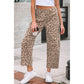 Gabrie Khaki Leopard Print Straight Loose Jeans