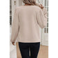 Geneva Contrast Scallop Trim V Neck Long Sleeve Blouse