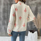 Georgette Boho Chic Printed Button-Up Blouse with Lace Sleeve Detail
