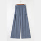 Gertrude Frilled Detail Wide Leg Drawstring Elastic Waistband Pants