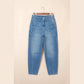 Gidgett Sky Blue Medium Wash Cuffed Barrel Jeans