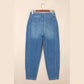 Gidgett Sky Blue Medium Wash Cuffed Barrel Jeans