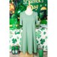 Gina Mint Green Corded Knit Crew Neck Puff Sleeve Shift Mini Dress