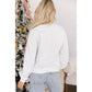 White Embroidered Gingerbread Cozy Christmas Long Sleeve Round Neck Pullover Sweatshirt