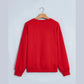 Fiery Red Christmas Embroidered Long Sleeve Casual Round Neck Loose Fit Sweatshirt
