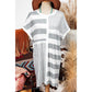 Glendora Grey Stripe Mixed Printed Short Sleeve Shift Mini T Shirt Dress