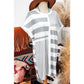 Glendora Grey Stripe Mixed Printed Short Sleeve Shift Mini T Shirt Dress