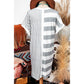 Glendora Grey Stripe Mixed Printed Short Sleeve Shift Mini T Shirt Dress