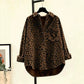 Glendora Brown Leopard Print Button‑Up Shirt