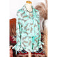 Glennette Green Leopard Satin Ruffle Pajama Short Set