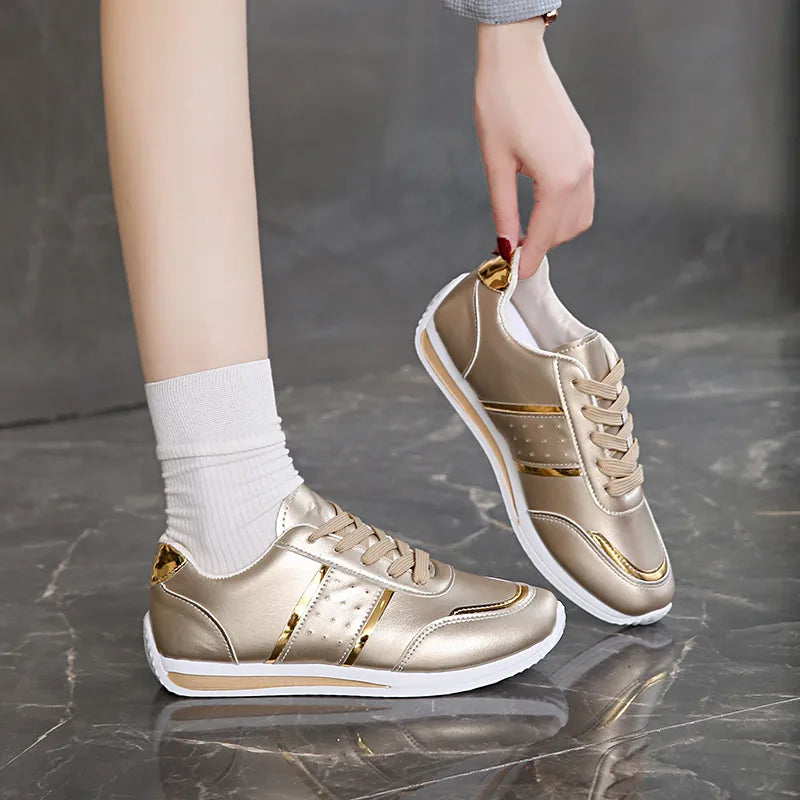 Lustre Line PU Leather Sneakers - 3 Colors