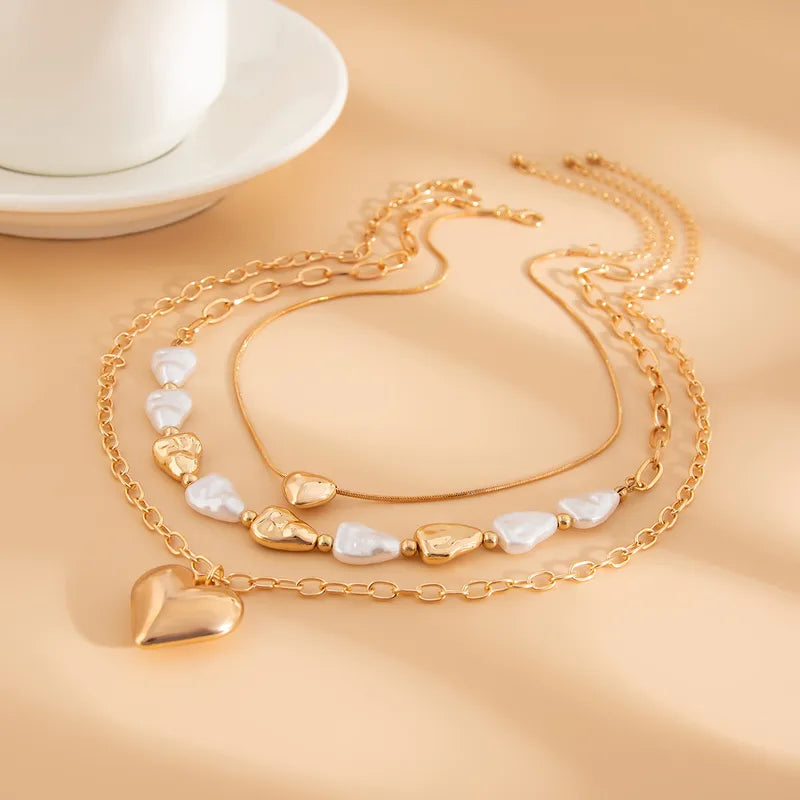 Layered Heart Necklace - 2 Colors