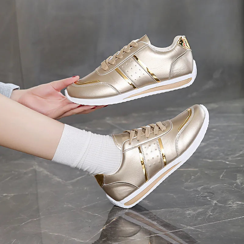Lustre Line PU Leather Sneakers - 3 Colors