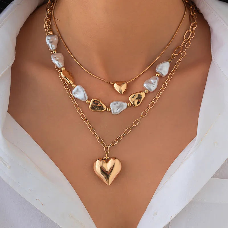 Layered Heart Necklace - 2 Colors