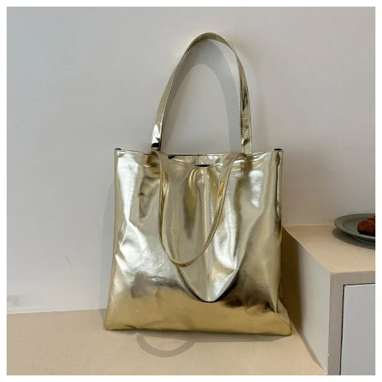 Glossy Metallic Tote - 5 Colors